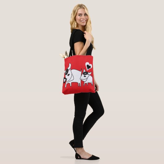 Doggie Liebe Vortrag Herztote Tasche (Am Model)