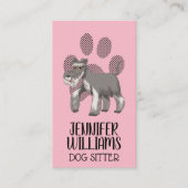 Doggie Prints Shaggy Gray Dog Visitenkarte (Vorderseite)