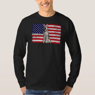 Doggie Usa Dog Owner Usa Siberische Husky Usa Flag T-Shirt