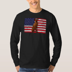 Doggie Usa Dog Owner Usa Vizsla Usa Flag T-Shirt