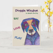 Doggie Wisdom Card Karte (Gelbe Blume)
