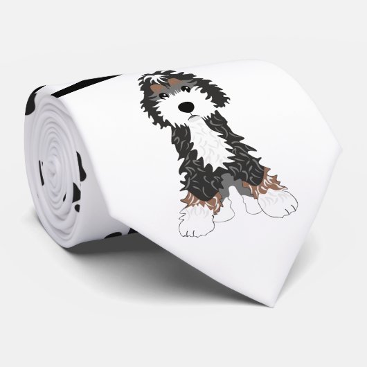 Doggies & Black Paws Necktie Krawatte (Gerollt)