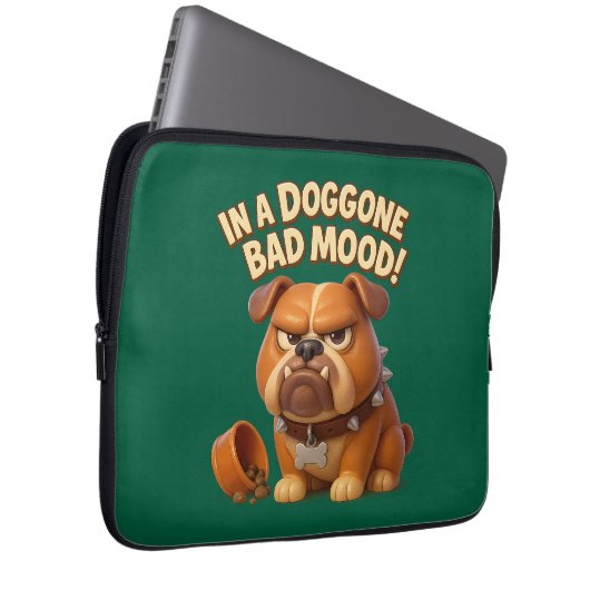 Doggone bad mood bulldog – funny dog for work laptopschutzhülle (Vorne Rechts)
