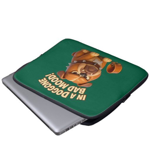 Doggone bad mood bulldog – funny dog for work laptopschutzhülle (Vorne Knopf)