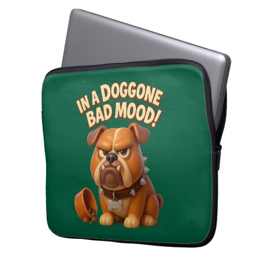 Doggone bad mood bulldog – funny dog for work laptopschutzhülle (Vorderseite Links)