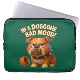 Doggone bad mood bulldog – funny dog for work laptopschutzhülle
