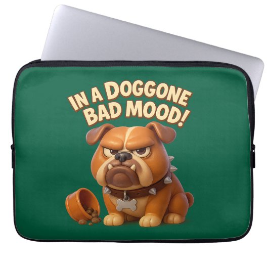 Doggone bad mood bulldog – funny dog for work laptopschutzhülle (Vorderseite)