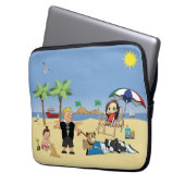 Doggone Beachy Laptopschutzhülle (Vorderseite Links)