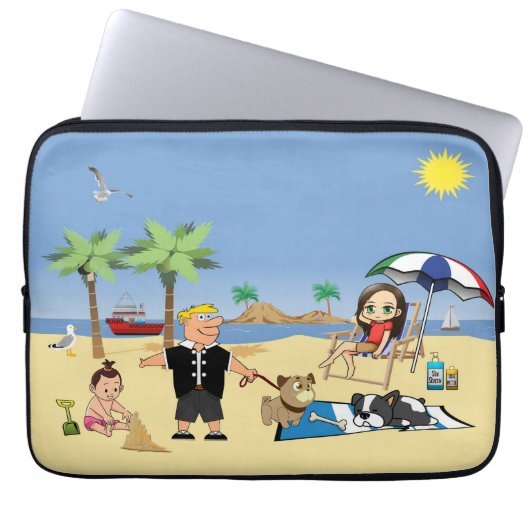 Doggone Beachy Laptopschutzhülle (Vorderseite)