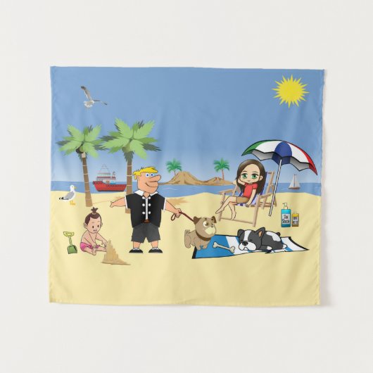 Doggone Beachy Wandteppich (Vorderseite (Horizontal))