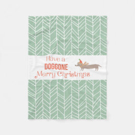 Doggone Frohe Weihnachten Fleecedecke