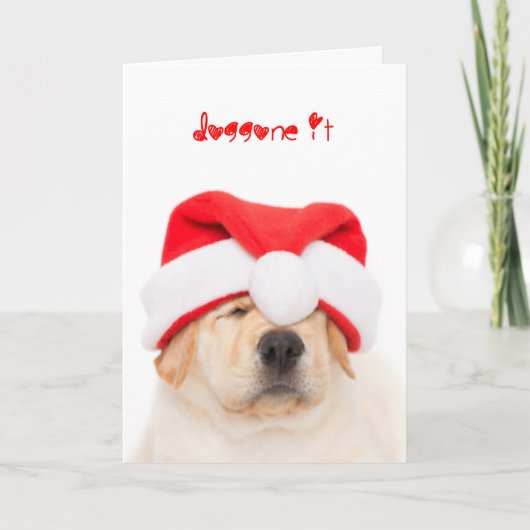 Doggone It Gelbe Labrador Welpe Weihnachten (Vorderseite)
