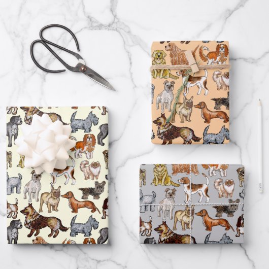 Doggos Hunde Design Geschenkpapier Set (Vorderseite)