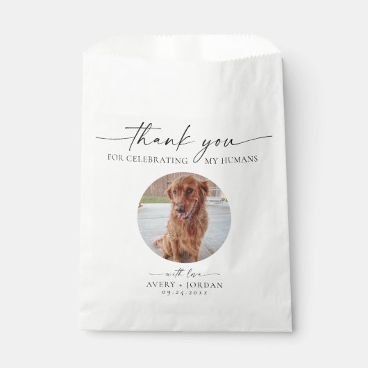 Doggy Bag Danke, dass ihr Hund Leckerei | Hochzeit Geschenktütchen (Vorderseite)