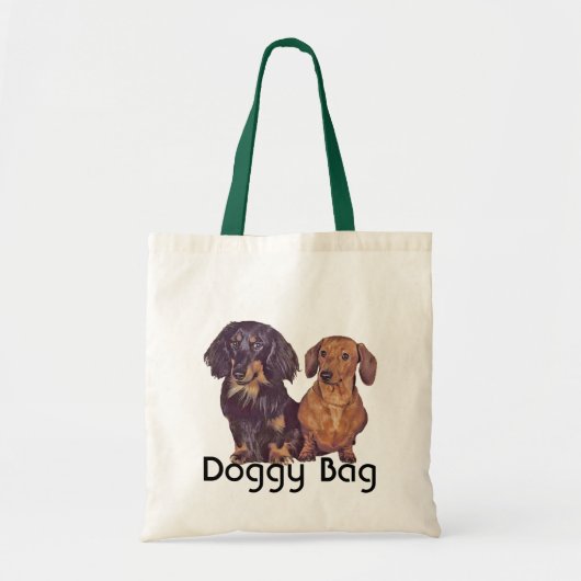 Doggy Bag - Langhaar und glatte Dackel Tragetasche (Vorne)