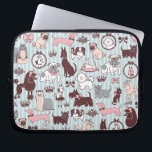 Doggy Boudoir Laptop Sleeve<br><div class="desc">Hunde und mehr Hunde in diesem ultra niedlichen und extravaganten Hundsmuster. Mit Mops,  Poodles,  Bullhunden,  Weenies,  Chihuahuas und mehr! Originelle Kunstwerke von Claudette Barjoud von Fluff.</div>