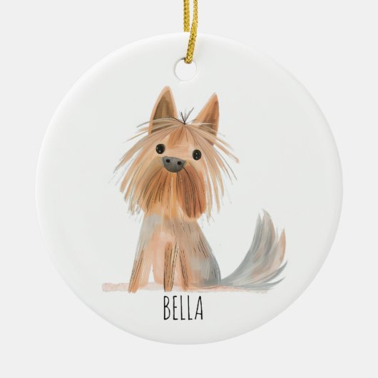 Doggy Christmas Ornamnent Keramik Ornament (Vorne)