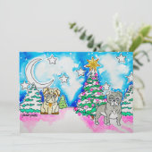 Doggy Christmas Postcard Einladung (Stehend Vorderseite)