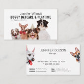 Doggy Daycare Watercolor Business Card Visitenkarte (Vorne/Hinten)
