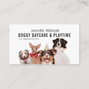 Doggy Daycare Watercolor Business Card Visitenkarte