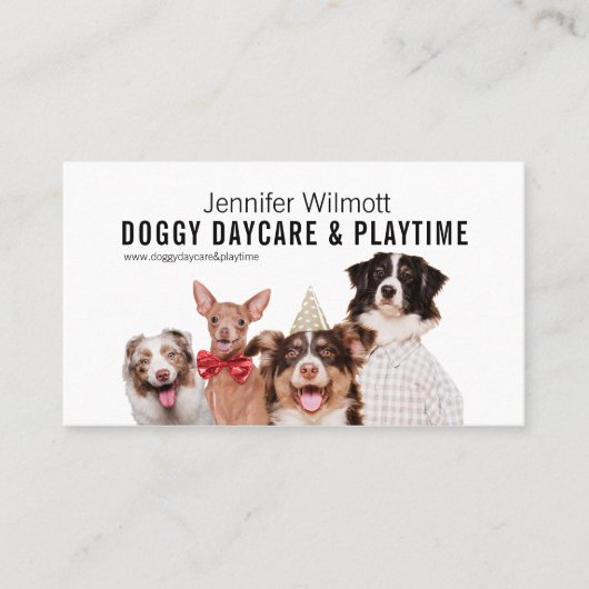 Doggy Daycare Watercolor Business Card Visitenkarte (Vorderseite)