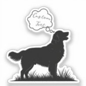 Doggy Daydreams: Personalisierte Retriever Silhoue Aufkleber (Vorderseite)
