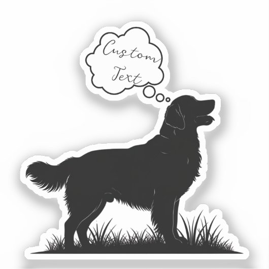 Doggy Daydreams: Personalisierte Retriever Silhoue Aufkleber (Vorderseite)