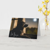 Doggy im Fenster Karte (Gelbe Blume)