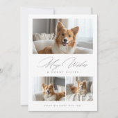 Doggy Kisses Funny Dog 3 Foto Moderne Weihnachten (Vorderseite)