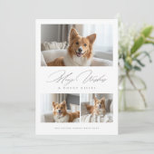 Doggy Kisses Funny Dog 3 Foto Moderne Weihnachten (Stehend Vorderseite)