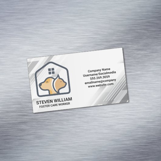 Doggy Kitty House Logo | Pet-Store-Services Magnetische Visitenkarte (Beispiel)
