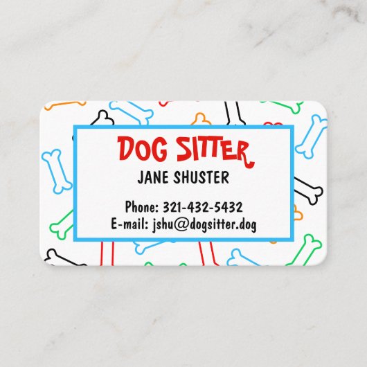 Doggy Leckereien Muster verschiedenen Farben einfa Visitenkarte (Vorderseite)