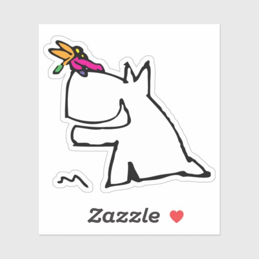 Doggy mit Dragonfly Doodle Aufkleber (Blatt)