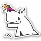 Doggy mit Dragonfly Doodle Aufkleber (Vorderseite)