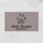 Doggy Paw | Lederuntergrund Visitenkarte (Vorderseite)