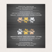 Doggy Paw Prints | Tierdienste Visitenkarten (Außenseite Aufgefaltet)