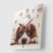 Doggy Quadratische Wanduhr (Winkel)
