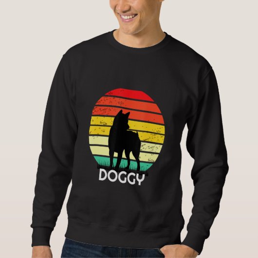 Doggy Retro Vintag Sunset Sweatshirt (Vorderseite)