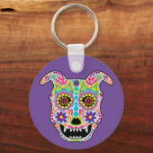 Doggy Sugar Skull Schlüsselanhänger (Rückseite)
