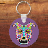 Doggy Sugar Skull Schlüsselanhänger (Vorderseite)