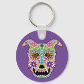 Doggy Sugar Skull Schlüsselanhänger (Rückseite)
