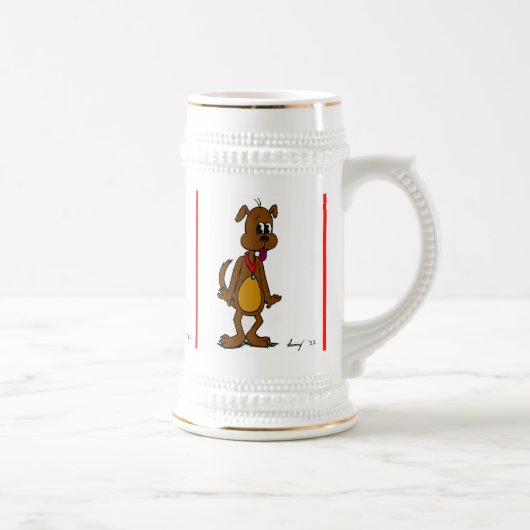 Doggy Toon Stein Bierglas (Rechts)