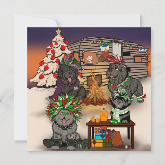 Doggy Trailer Park Feiertagskarte (Vorderseite)