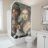 Doggy und die Damen Duschvorhang (Beispiel)