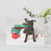 Doggy Weihnachtsgeschenk Feiertagskarte (Stehend Vorderseite)