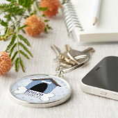 Doghouse in blauem Hund-Identifikations-Umbau Schlüsselanhänger (Seite)