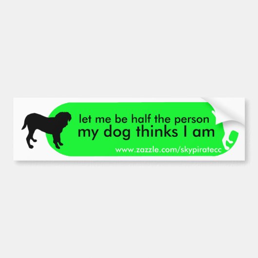 Dogisms "Inhaber-Gebets-" Grün Autoaufkleber (Vorne)