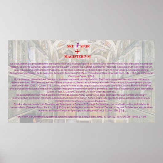 Dogma der Päpstlichkeit Poster (Vorne)