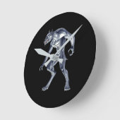 Dogman Cryptid Beast Runde Wanduhr (Winkel)