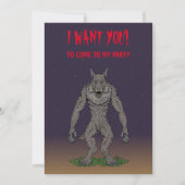 Dogman Cryptid oder Werewolf Einladung (Vorderseite)